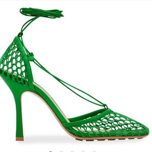 Bottega Veneta green Mesh Stretch Sandals